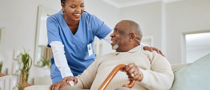 nurse helping patient